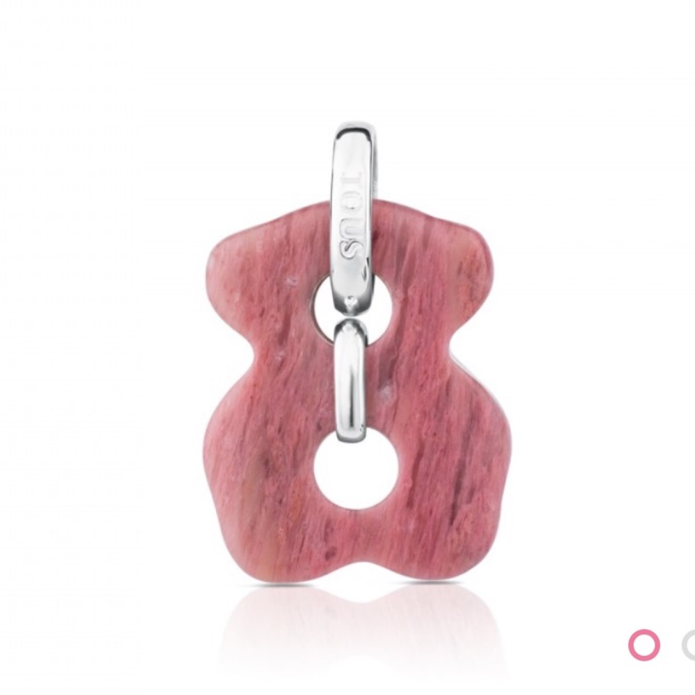 Authentic TOUS Silver Cruise Pendant w/ Rhodonite